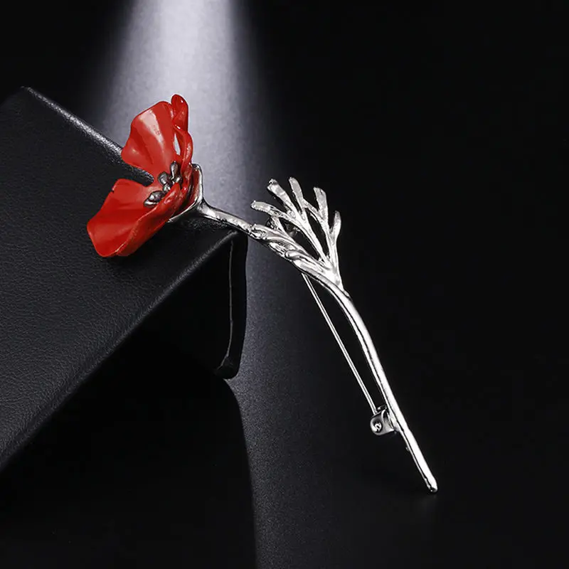 Креативная 1 шт. модная Брошь В Виде Цветка Красного мака винтажные булавки для