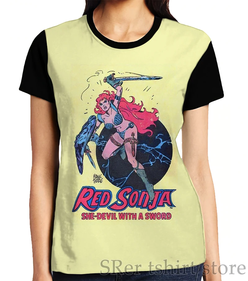Футболка Мужская/женская с забавным принтом топ графическим Красной Sonja
