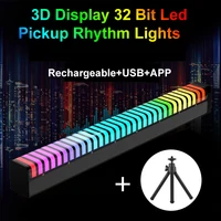 3d display pickup rhythm lights 32 bit led app sound control night lights rgb rechargeable tube desk lamp car room table decor
