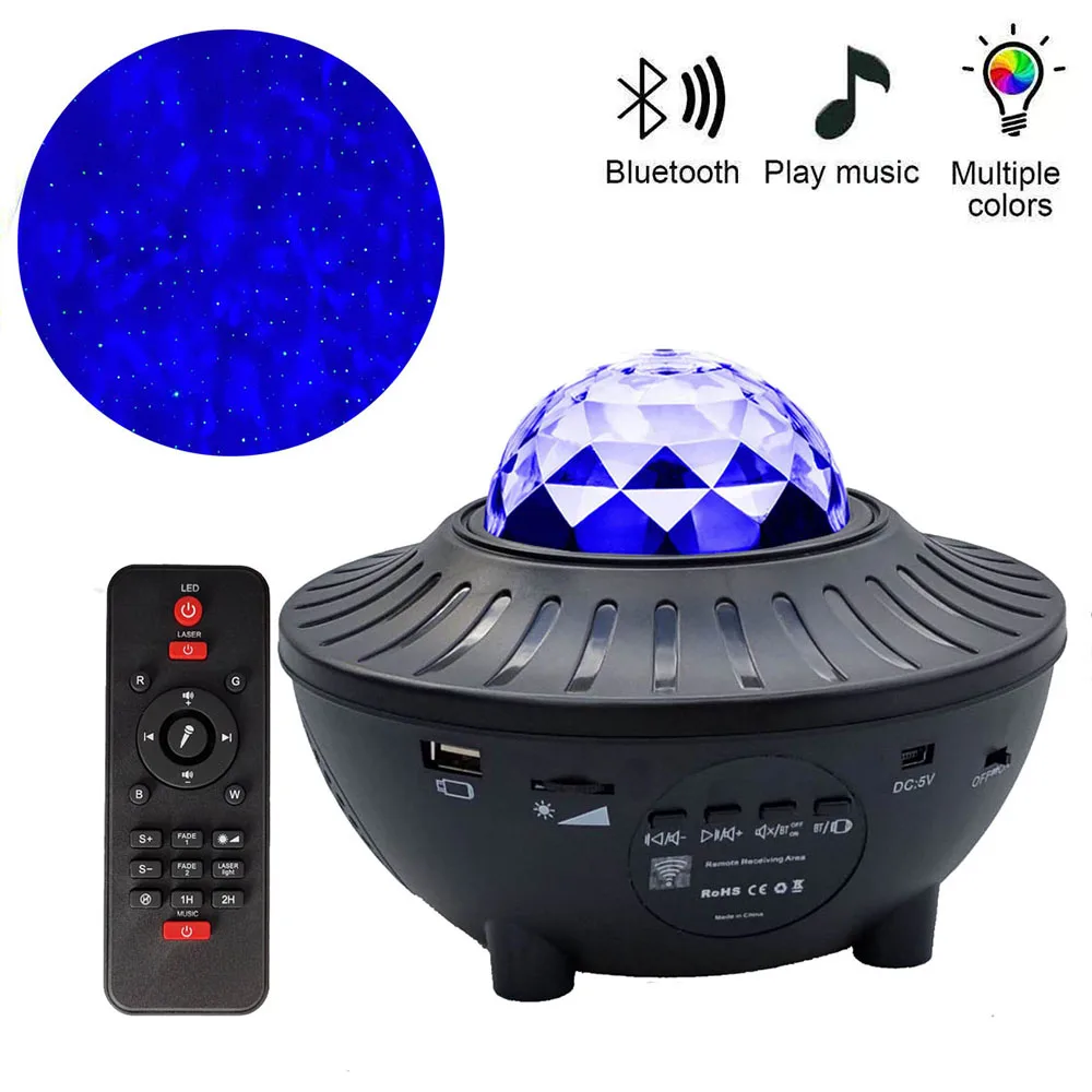 

Colorful Starry Sky Projector Blueteeth USB Voice Control Music Player LED Night Light Romantic Projection Lamp Birthday Gift