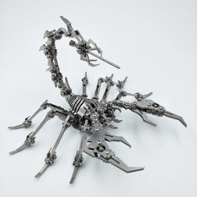 Робот насекомое Скорпион из нержавеющей стали Металл 3D DIY модели наборы головоломки детские игрушки хобби для мальчиков сплайсинг Скорпион строительные brinquedos - Цвет: Finished