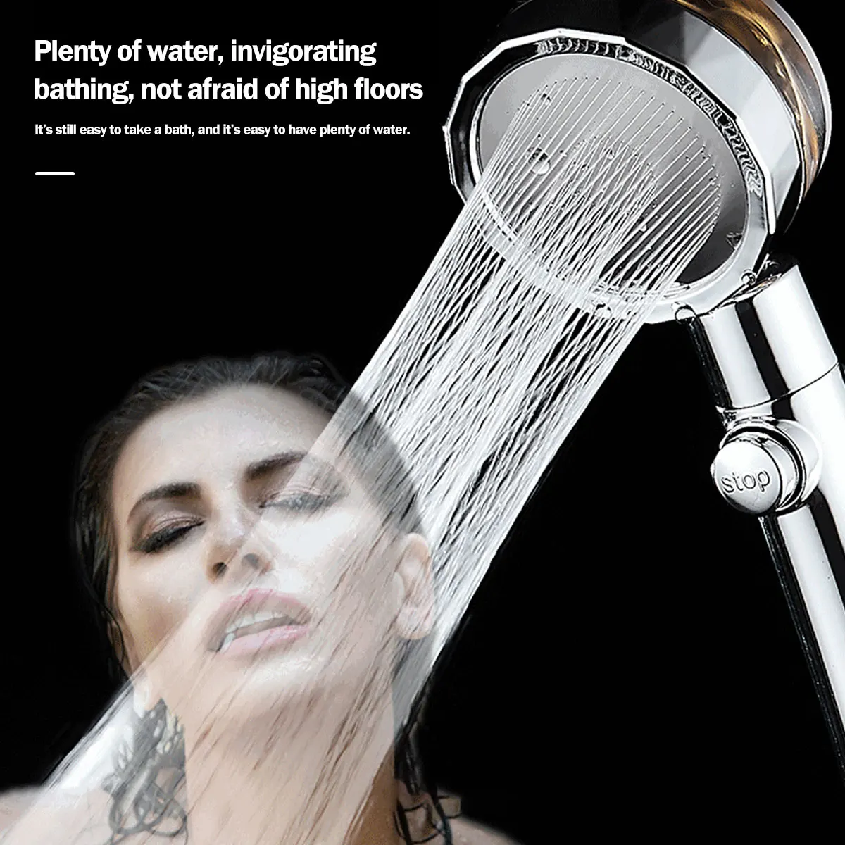 

2021 Shower Head Water Saving Flow 360 Degrees Rotating With Small Fan ABS Rain High Pressure Spray Nozzle Bathroom Accessories
