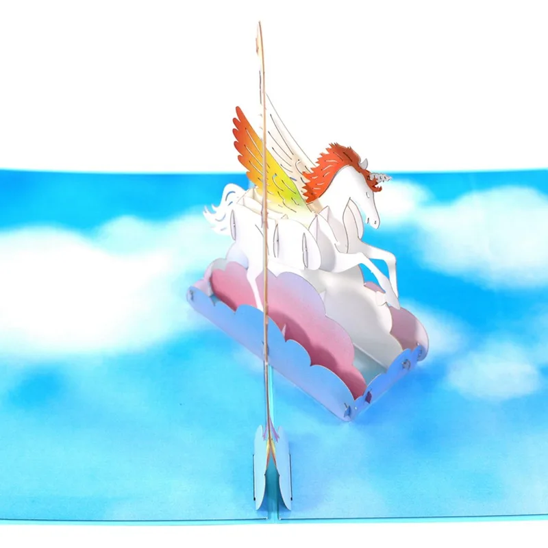 Открытка на день рождения единорог Корея креативная 3D Трехмерная ручная работа