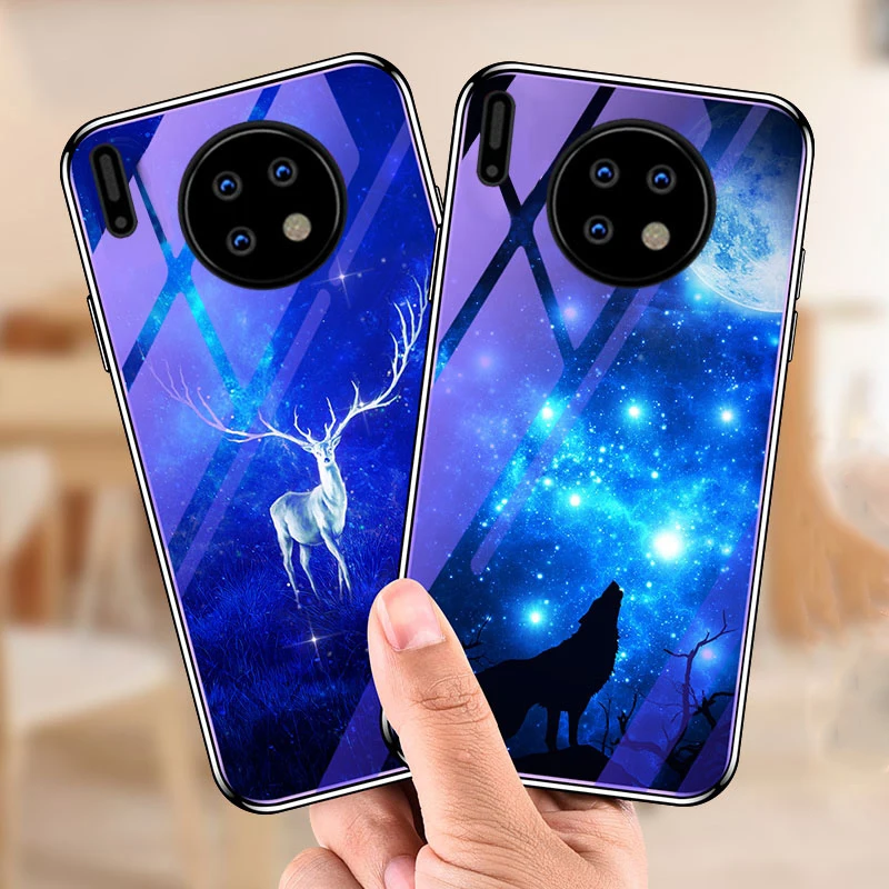 Для huawei mate 30 Pro P30 Lite Nova 4e 4 Чехол Elec-покрытие бампер закаленное стекло чехол для huawei mate 30 чехол синий светильник