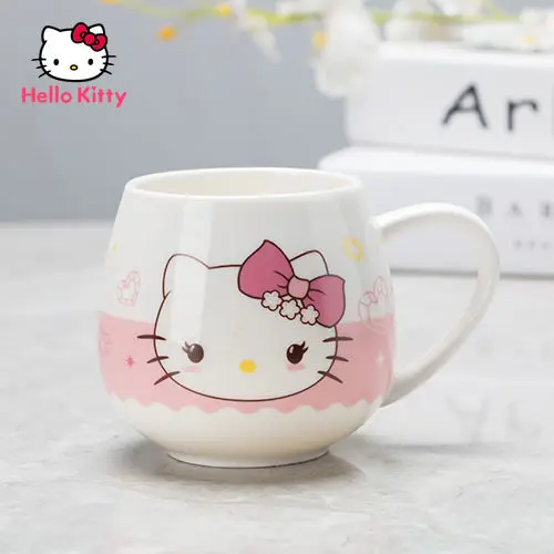 

Hello Kitty Fashion Ceramic Material Creative Cartoon Mug Milk Cup Simple Large Capacity Cute Coffee Cup fashion