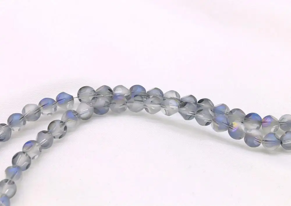 Круглые матовые шеститочечные хрустальные бусины с цветным покрытием 100 шт. 6 мм