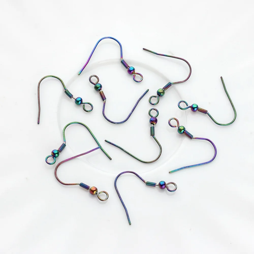 

XUQIAN High Quality 10pcs/bag with New Stainless Steel Phantom Color Earhook Earpin Earrings for DIY Jewelry Accessories A0185