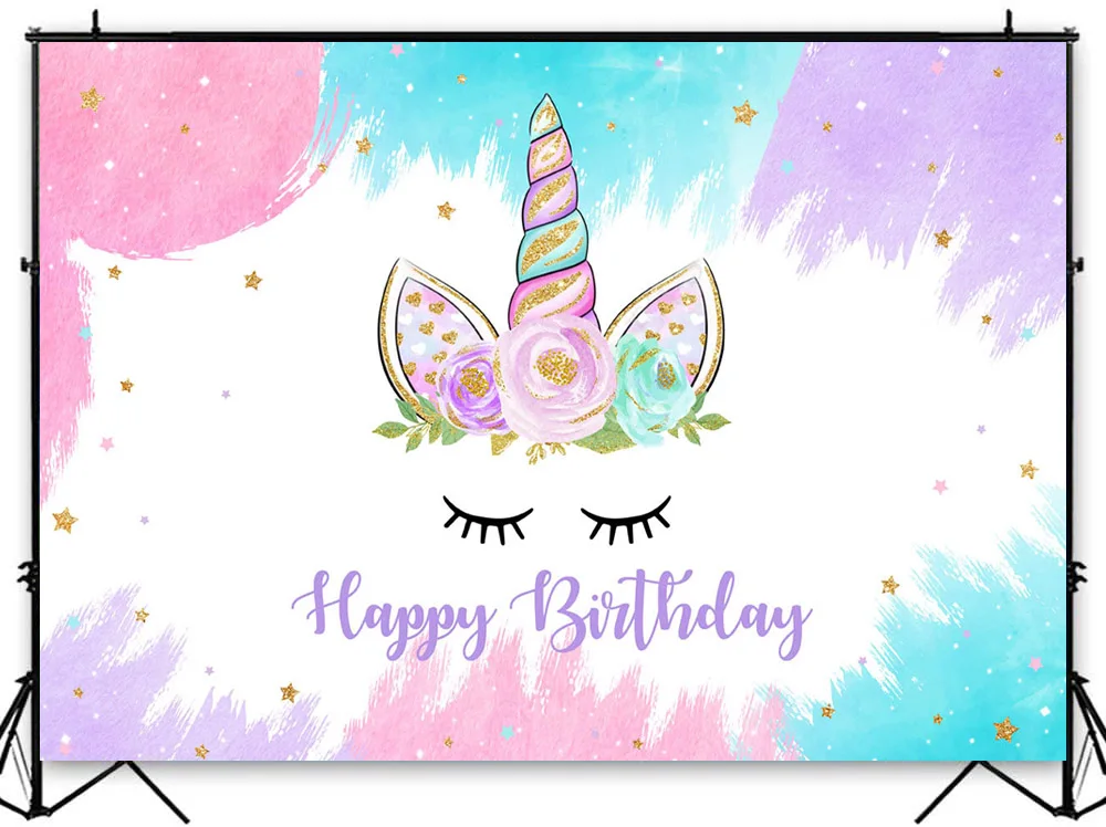 Mocsicka фон с единорогом для тематической вечеринки в честь Дня Рождения фотосъемки