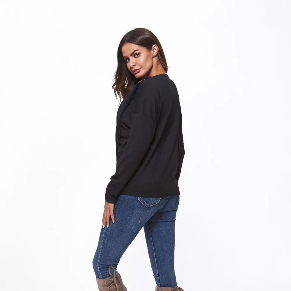 Однотонная женская футболка с отворотом уникальная плиссированная строчка