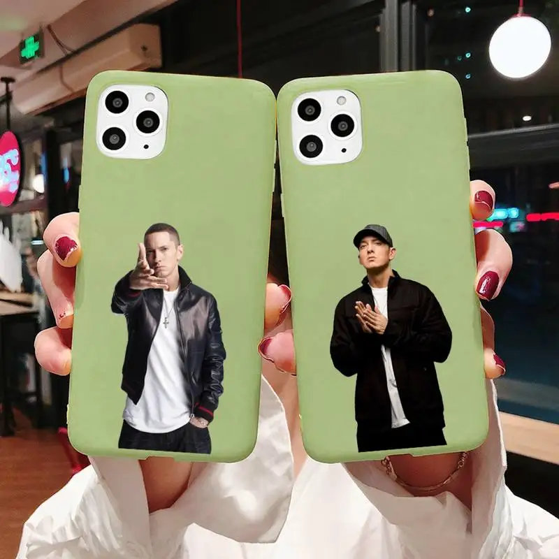 

Eminem singer movie star Phone Case Candy Color for iPhone 11 12 mini pro XS MAX 8 7 6 6S Plus X 5S SE 2020 XR