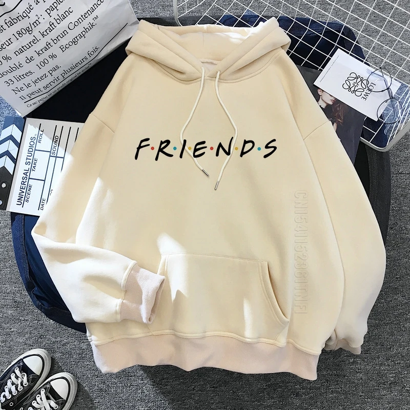 Friends Tv Show Funny Cartoon Graphic Warm Hoodies Men Oversized Best Friends Anime Streetwear Sweatshirt Hoody Female
