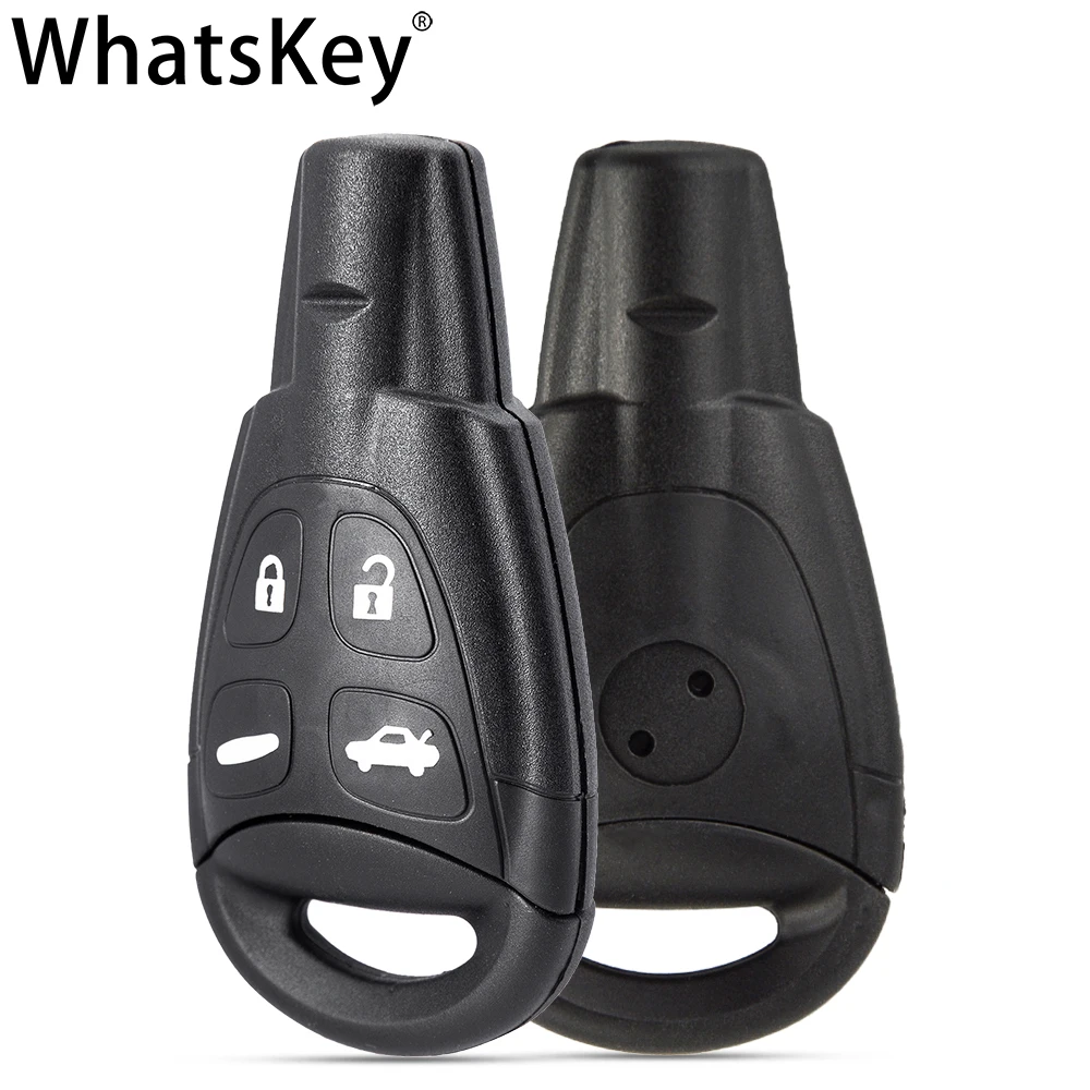 

WhatsKey Replacement 4 Buttons Remote Car Key Shell Fob Case For SAAB 93 95 WF 2003-2011 Soft Buttons Uncut Blank HU100