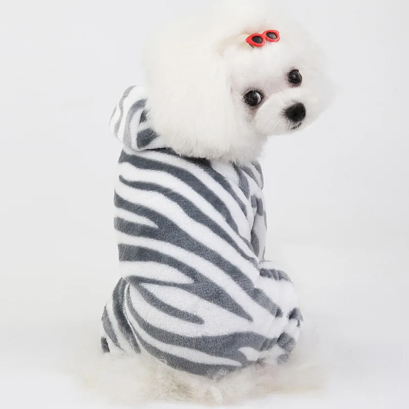 

YooLook Stripe Dogs Clothes Four-legged Hood Dogs Clothes for Small Medium Dog Winter Pet Clothes Warm Simple Ropa Para Perros