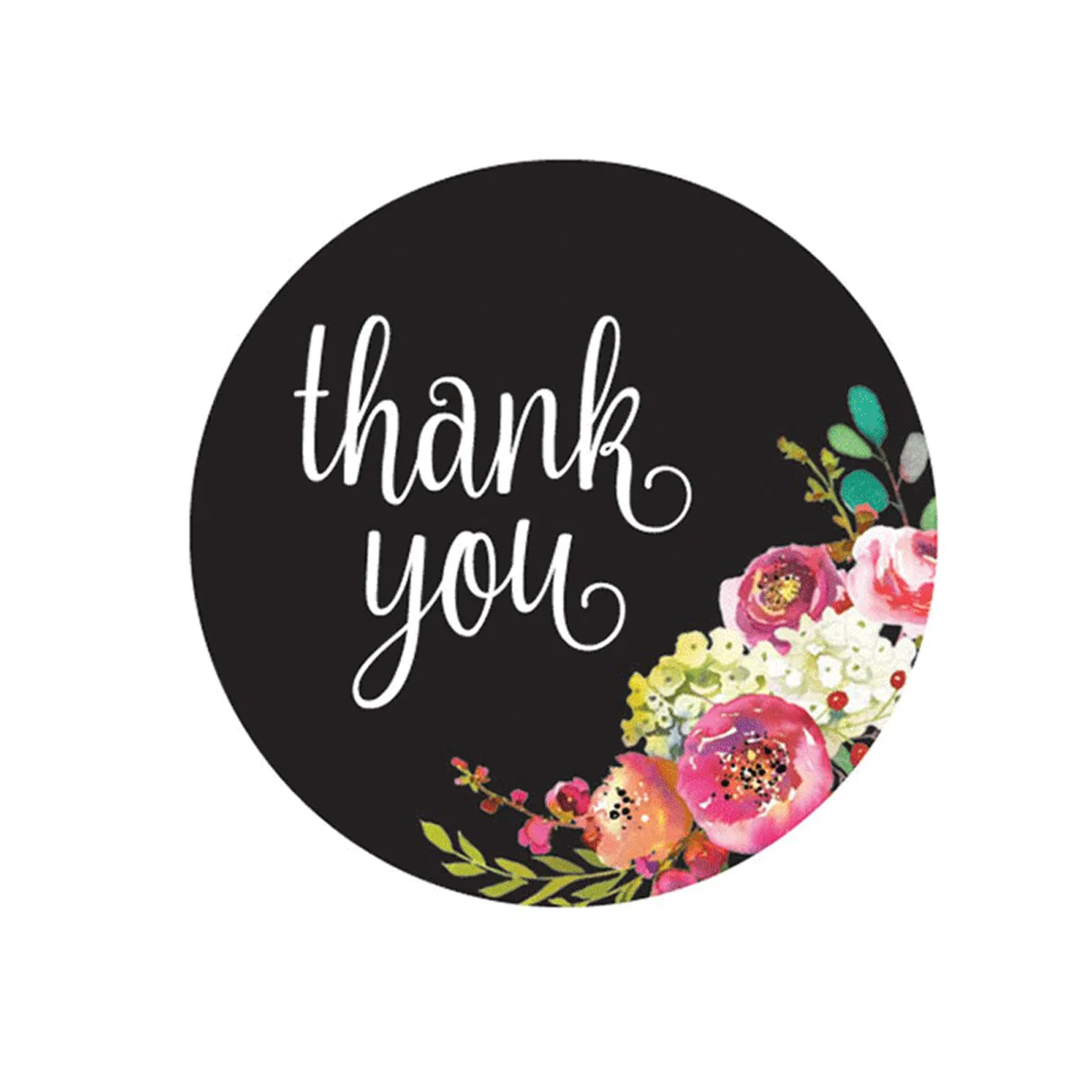 

500pcs/lot Cute Flower Thank You Series Round Sticker Seal Labes DIY Decorative Handmade Cake Sealant Packaging Tool Label