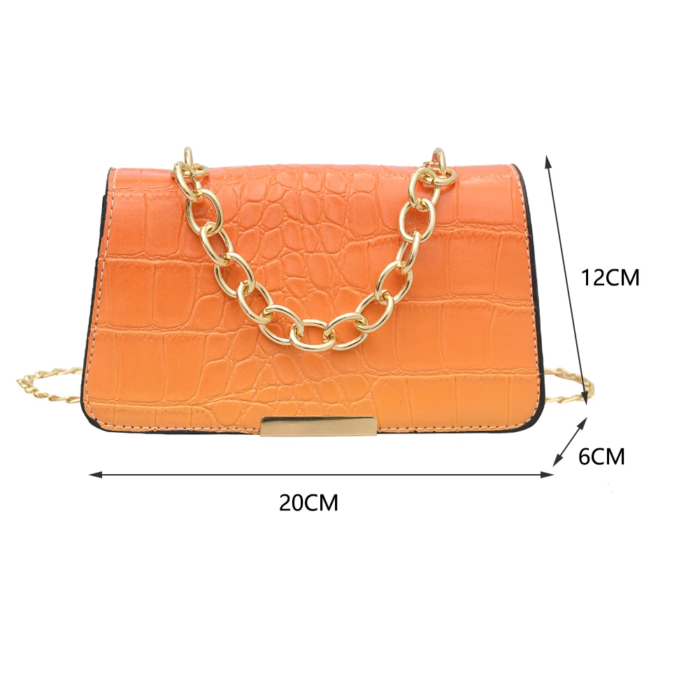 

Women's Bag Alligator Patter PU Leather Shoulder Crossbody Bags for Women Casual Ladies Thick Chain Solid Color Shopper Handbags