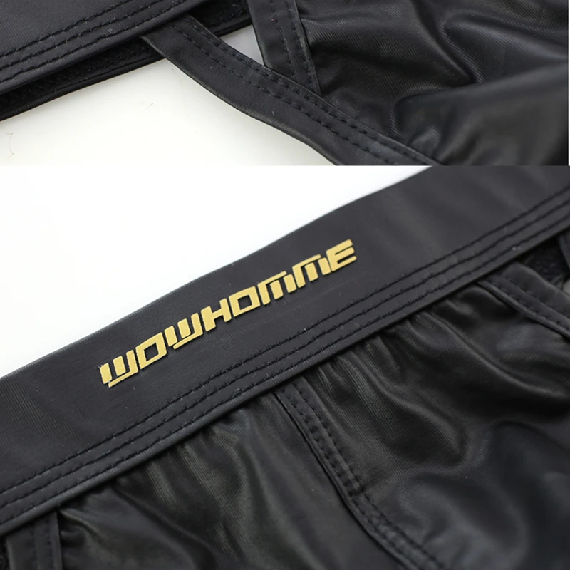 

Sexy Men Underwear Imitation Leather Men's Thong Jockstrap Men Bikini G-string Tanga hombre Gay Underwear Men's Underpants