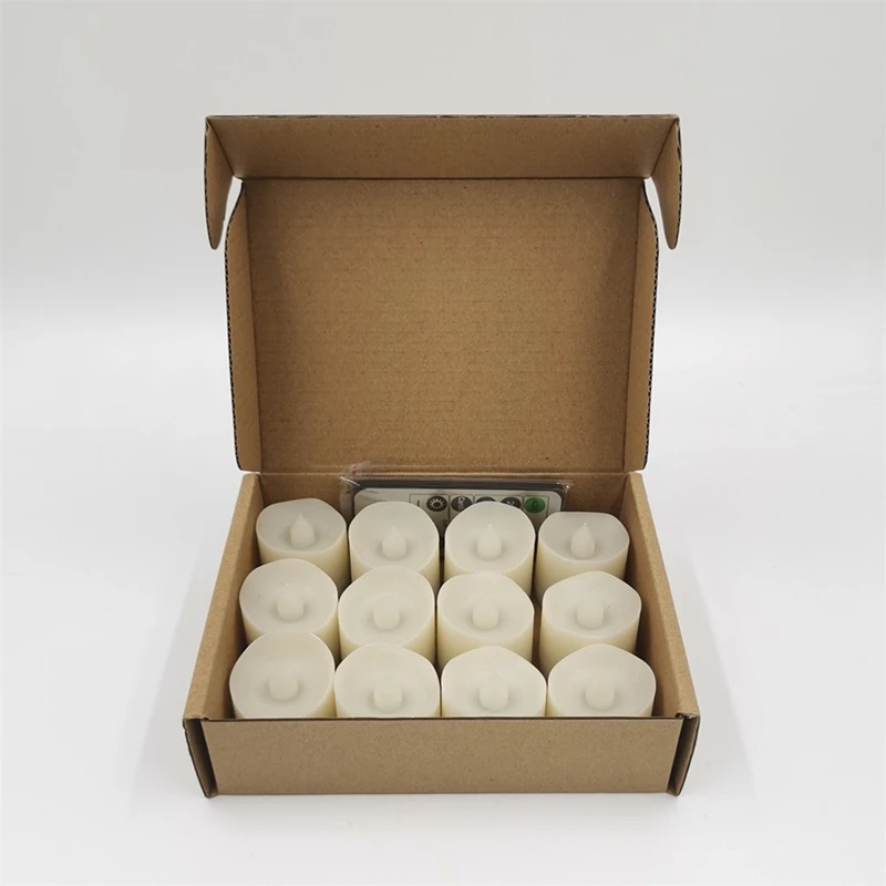 

12Pcs Electronic Candle 10 Key Remote Control Timing Led Plastic Waterproof Flameless Candle for Halloween and Christmas