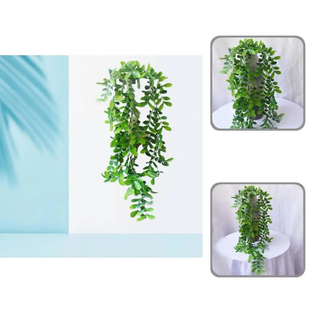 

Vivid Hanging Design Plastic Hanging Greenery Leaf Plant for Garden