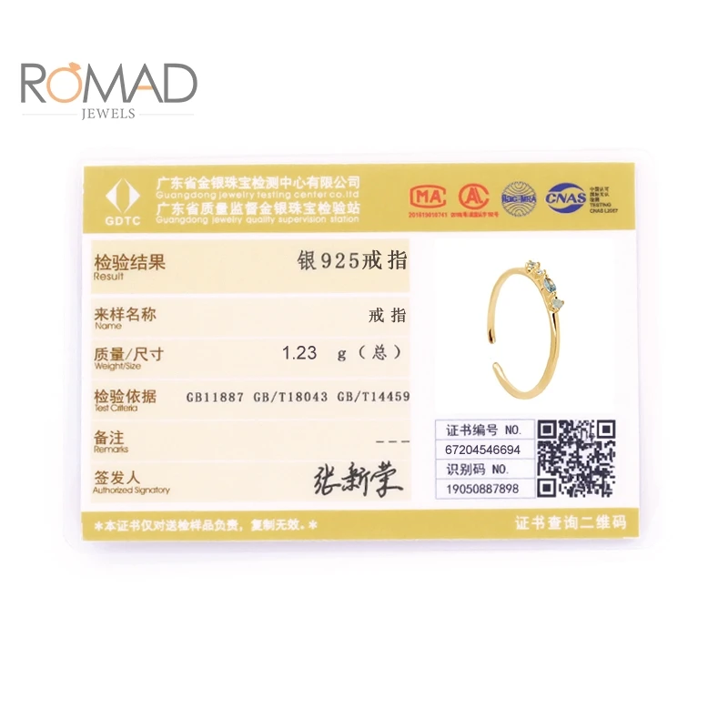 

ROMAD INS 925 Sterling Silver Open Rings For Women Light Luxury Geometric Mini Zircon Wedding Ring Girls Jewelry Anillos Mujer