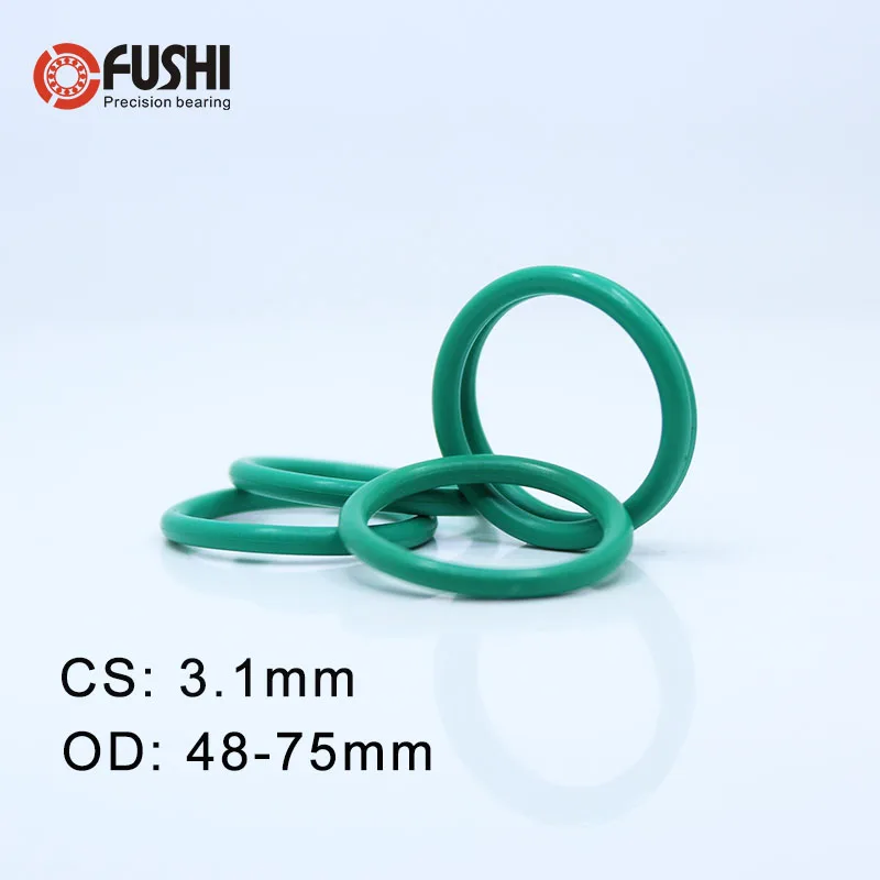 

CS3.1mm FKM Rubber O RING OD 48/49/50/51/52/53/54/55/56/57/58/59*3.1 mm 20PCS O-Ring Fluorine Gasket Oil seal Green ORing