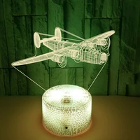 remote control touch switch air plane 3d light led table lamp acrylic night light 7 colors changing mood lamp usb lamp kid gift