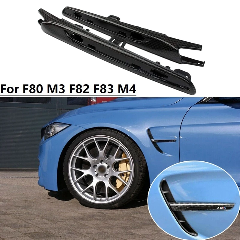 

Боковая решетка для-BMW F80 M3 F82 F83 M4 2015-2020, боковая решетка из углеродного волокна, вентиляционные отверстия для крыльев