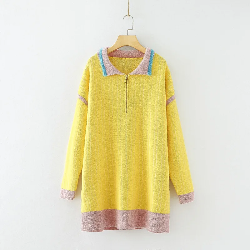 Повседневные женские свитера размера плюс Осень-зима 2019 Модные свободные