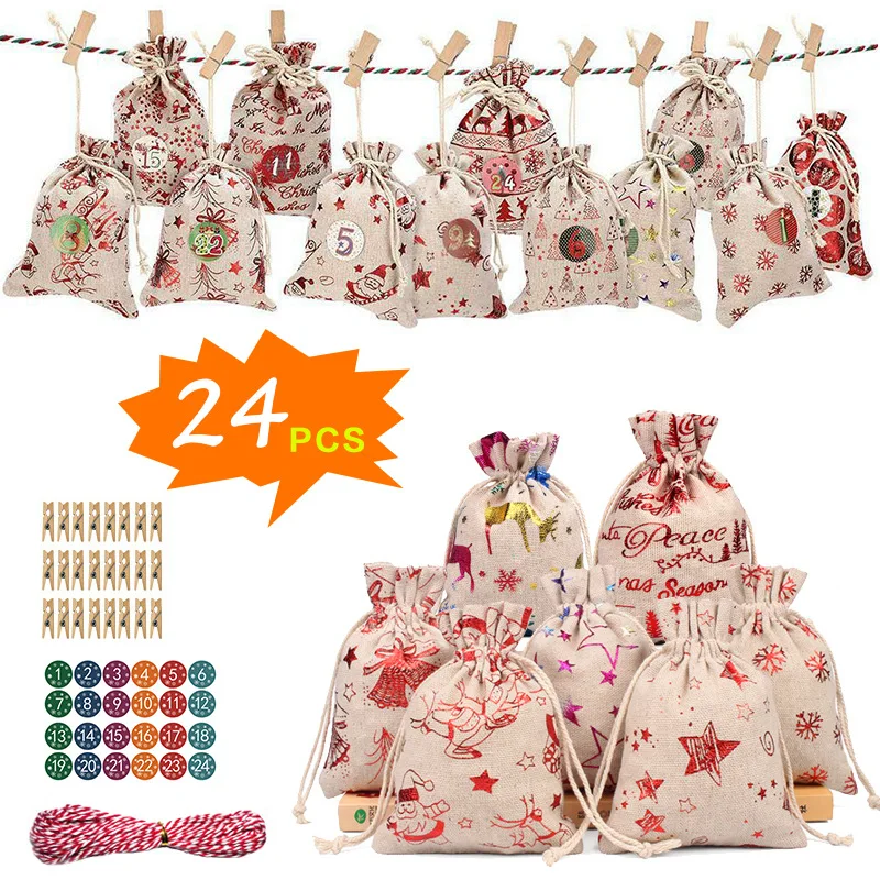 

24pcs 10x14cm Digital Elk Bags Christmas Halloween Gift Box Packaging Gift Bags Wedding Candy Box Chocolate Bags
