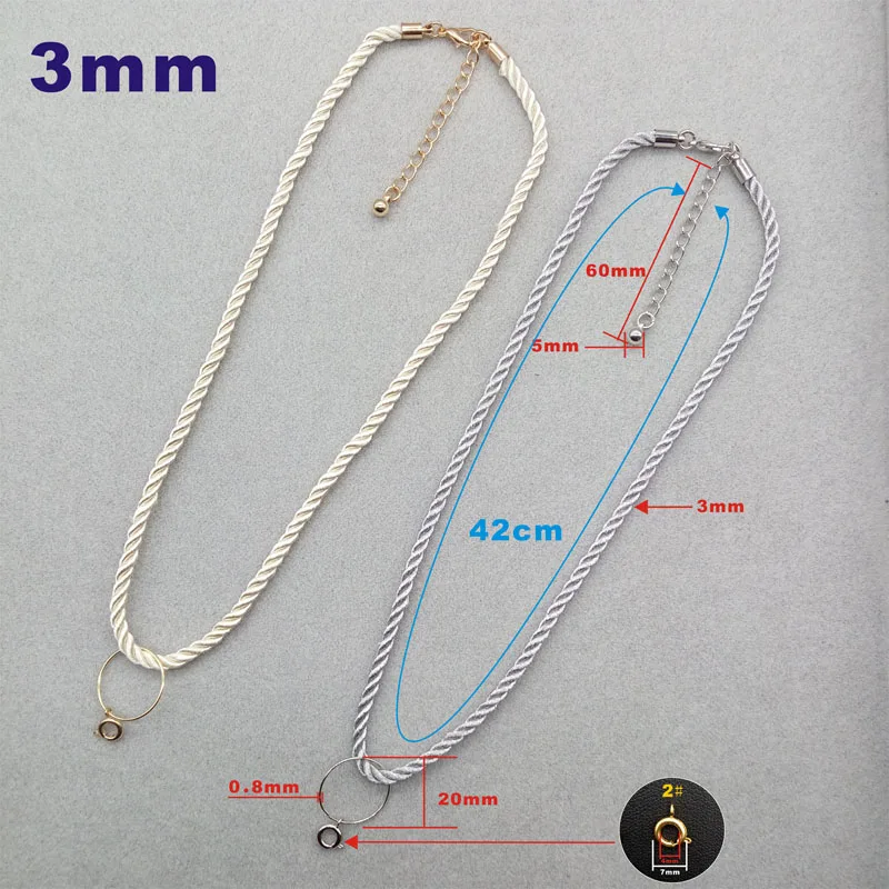 

Simple Trendy 3mm Three Strands Rope Charm Chain Great for Diy Making Necklace & Pendant Jewelry Findings Accessories Wholesale