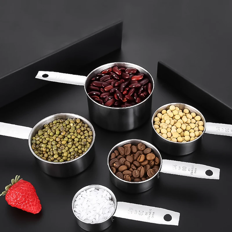 5pcs stainless steel measuring cups spoons kitchen baking cooking tools set gadget free global shipping