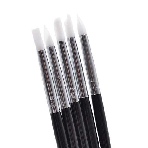 5 штук Мягкие силиконовые щетки конструкции искусства ногтя Скульптура резьба