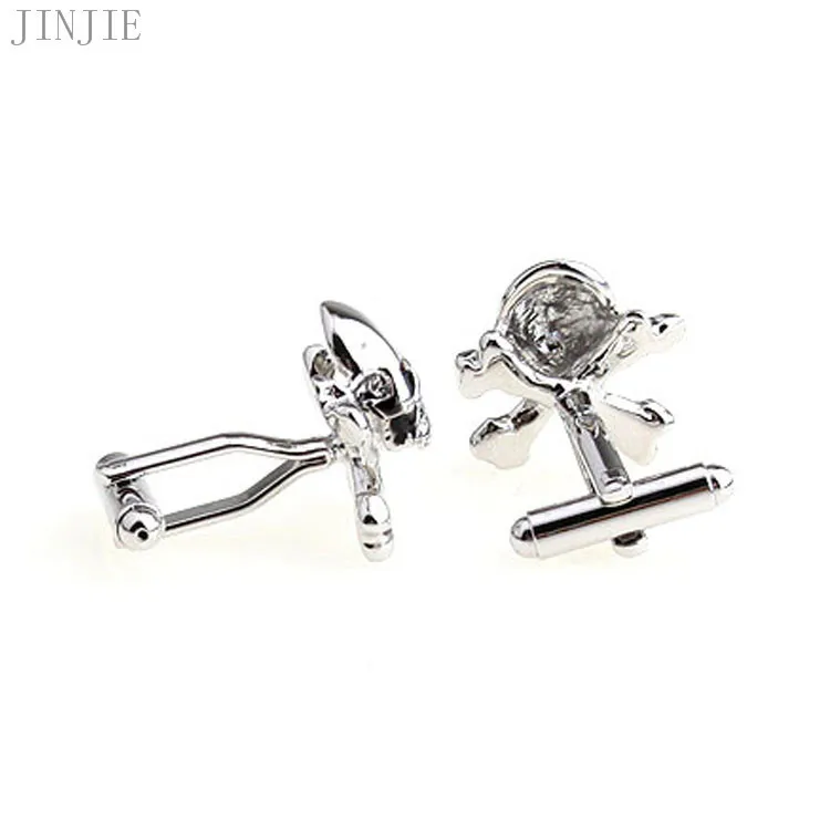 Веселые пиратские запонки с черепом на Хэллоуин глянцевые металлические для