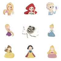 disney cartoon acrylic lapel pins epoxy resin beautiful princesses badges brooches jewelry accessories jewelry new fashion fwn93