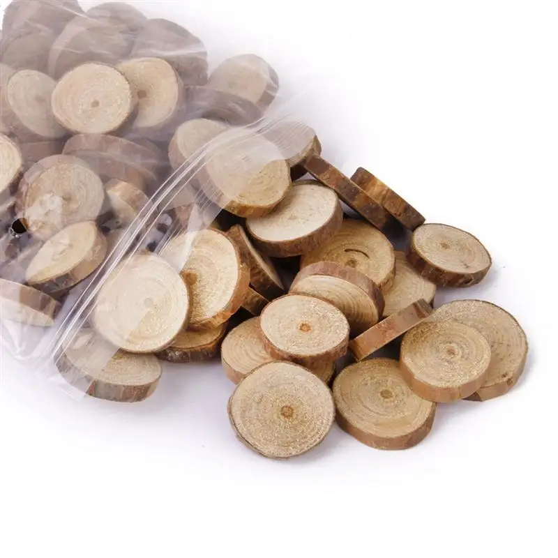 

30pcs 1-3CM Round Rustic Woods Slices Unfinished Wood, Great for Weddings Centerpieces, Crafts