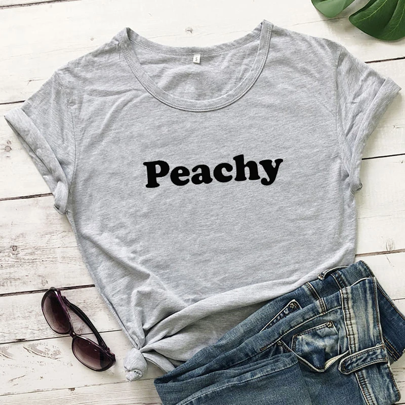 Футболка Peachy с принтом красных букв Модная хлопковая одежда футболка tumblr для