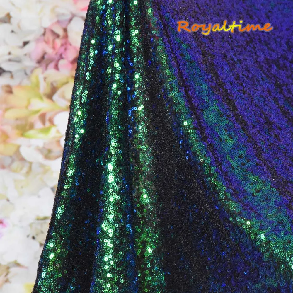 Changed Green Royaltime Мерцающая неоновая зеленая блестящая ткань по двору двухсторонняя эластичная вышитая сетка африканская кружевная ткань для шитья платья - Цвет: Changed Green