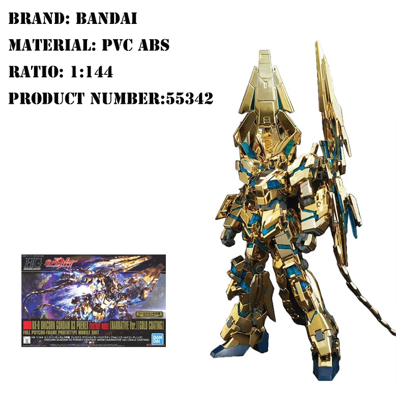 

Bandai Genuine Gundam Assembly Model HGUC Unicorn Funeral Banshee Phoenix Bayaran Silver Bullet Gustav Nim Kids Toy Gift