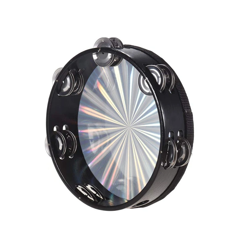 8 дюймов деревянные Тамбурины колокольчик ручной барабан Светоотражающие