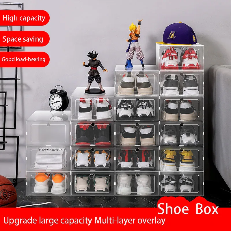 

Plastic Shoes Case Thickened Transparent Drawer Case Plastic Shoe Boxes Stackable Box Shoe Organizer Shoebox Dropshiping
