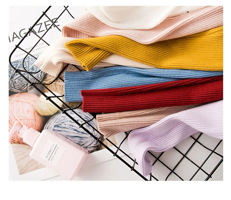 Женский вязаный свитер Sherhure розовый облегающий свитер-водолазка с длинным