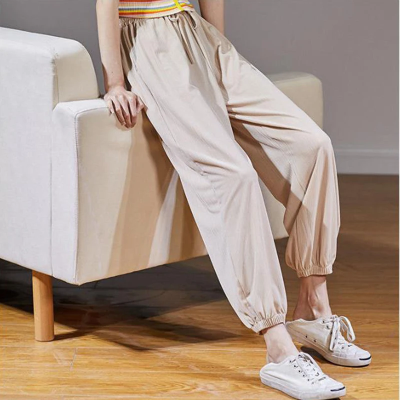 

Брюки SEDUTMO женские в стиле оверсайз, тонкие спортивные штаны в стиле Харадзюку, повседневные облегающие брюки с завышенной талией, ED1625, на ле...