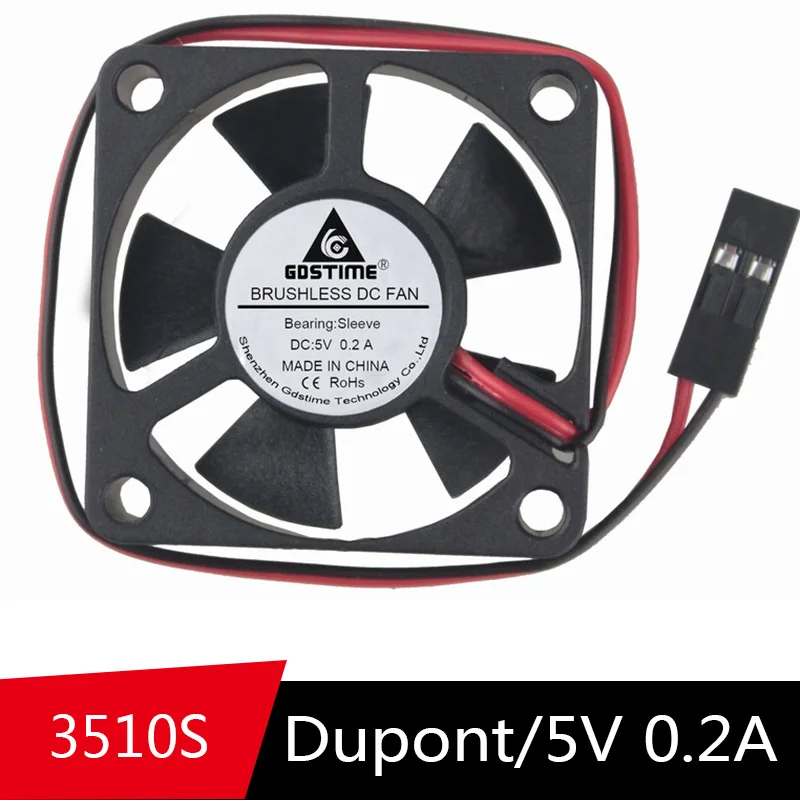 2 шт. Gdstim Dupont рукав 2Pin 5V 35*35*10 мм Smart компьютер PC VGA Видео теплоотвод кулер DC