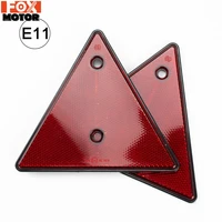 2x red rear reflectors triangle reflective for gate posts safety reflectors screw fit for trailer motorcycle caravan truck boat