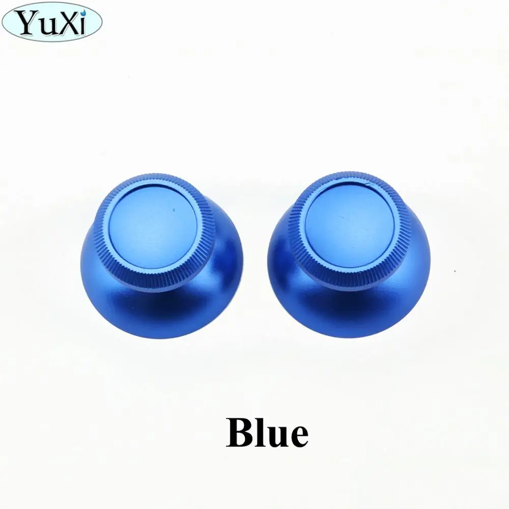 Blue YuXi Алюминиевый металлический аналоговый джойстик для пальца рукоятка колпачок геймпад запасная часть для Playstation 4 для PS4 Slim Pro для xbox one контроллер - Цвет: Blue