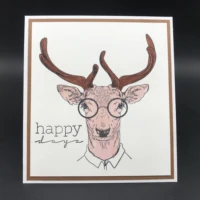 azsg gentleman deer clear stamps for scrapbooking diy clip art card making decoration stamps crafts