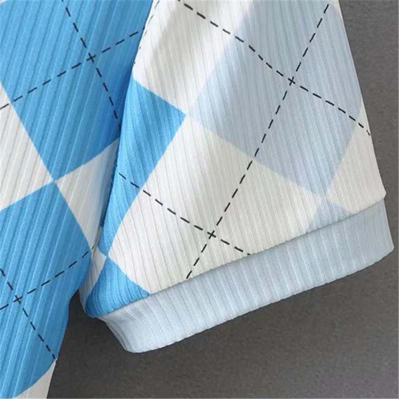 

Fashion Sexy Geometric Print Mini Dress Women 2021 Summer Lapel Short Sleeve Female Dresses vestido feminino