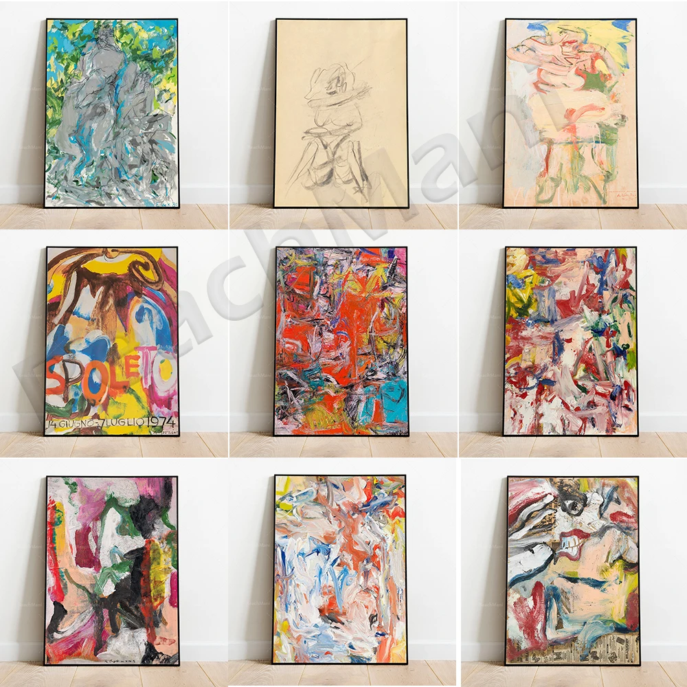 

Willem de Kooning art prints, contemporary art abstract posters, Willem de Kooning canvas printing home unique gift printing pic