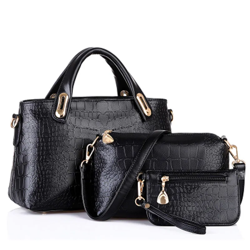 

New Fashion Alligator Women Handbags European Design Leather Ladies Shoulder Bags Female Girl Brand Luxury Crossbody Bag 3 Pcs
