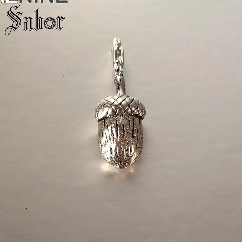 Посеребренные черные желуди Pinecone Diy Подвески подходят для браслетов и ожерелий