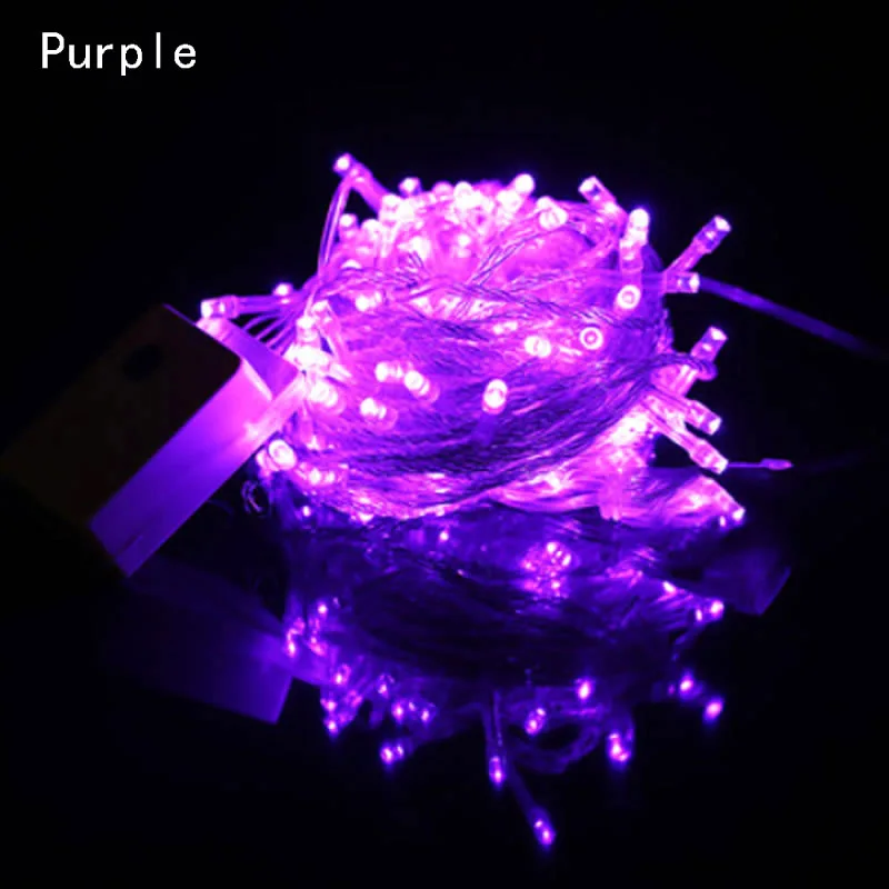 Purple 3M, 10 м, 20 м, 30 м, 50 м, 100 м, светодиодный Сказочный свет, Рождественский светодиодный светильник, гирлянда, Декор для дома, свадьбы, Рождества, праздников - Испускаемый цвет: Purple